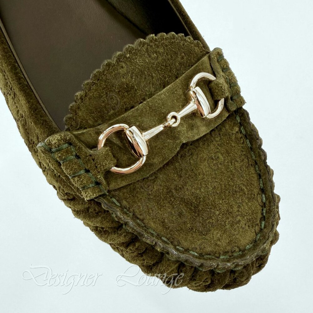 NEW GUCCI Women's GG Suede Kensington Horsebit Loafers EU 39 / US 9 Ballet Flats - Picture 3 of 12